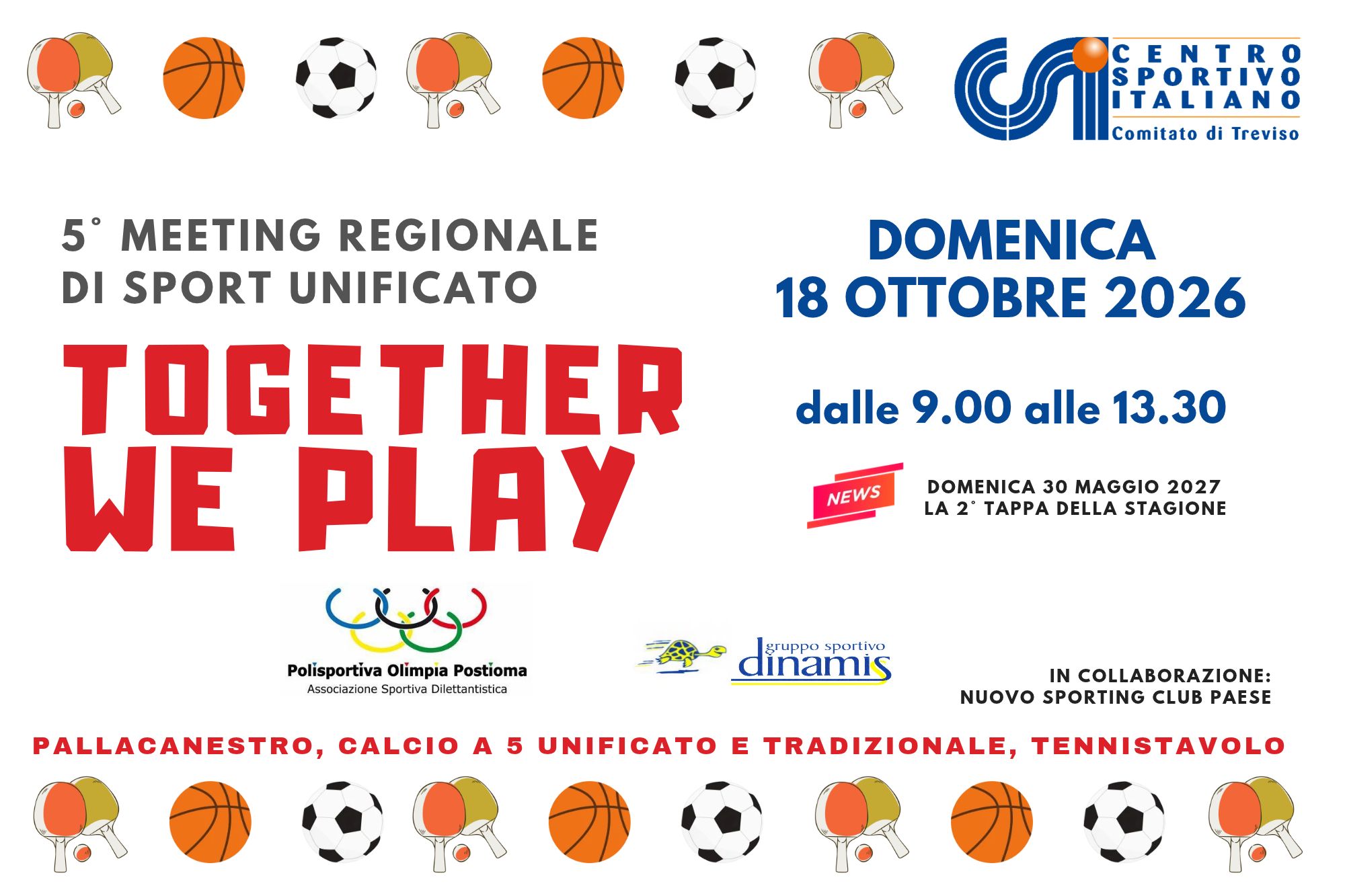 18 ottobre 2026 meeting sport unificato